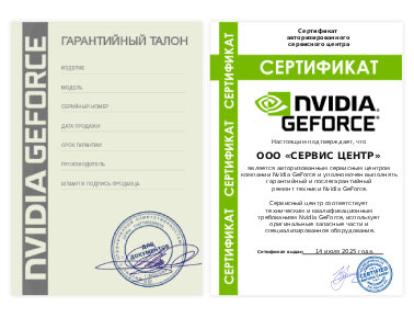 Сертификат NVIDIA